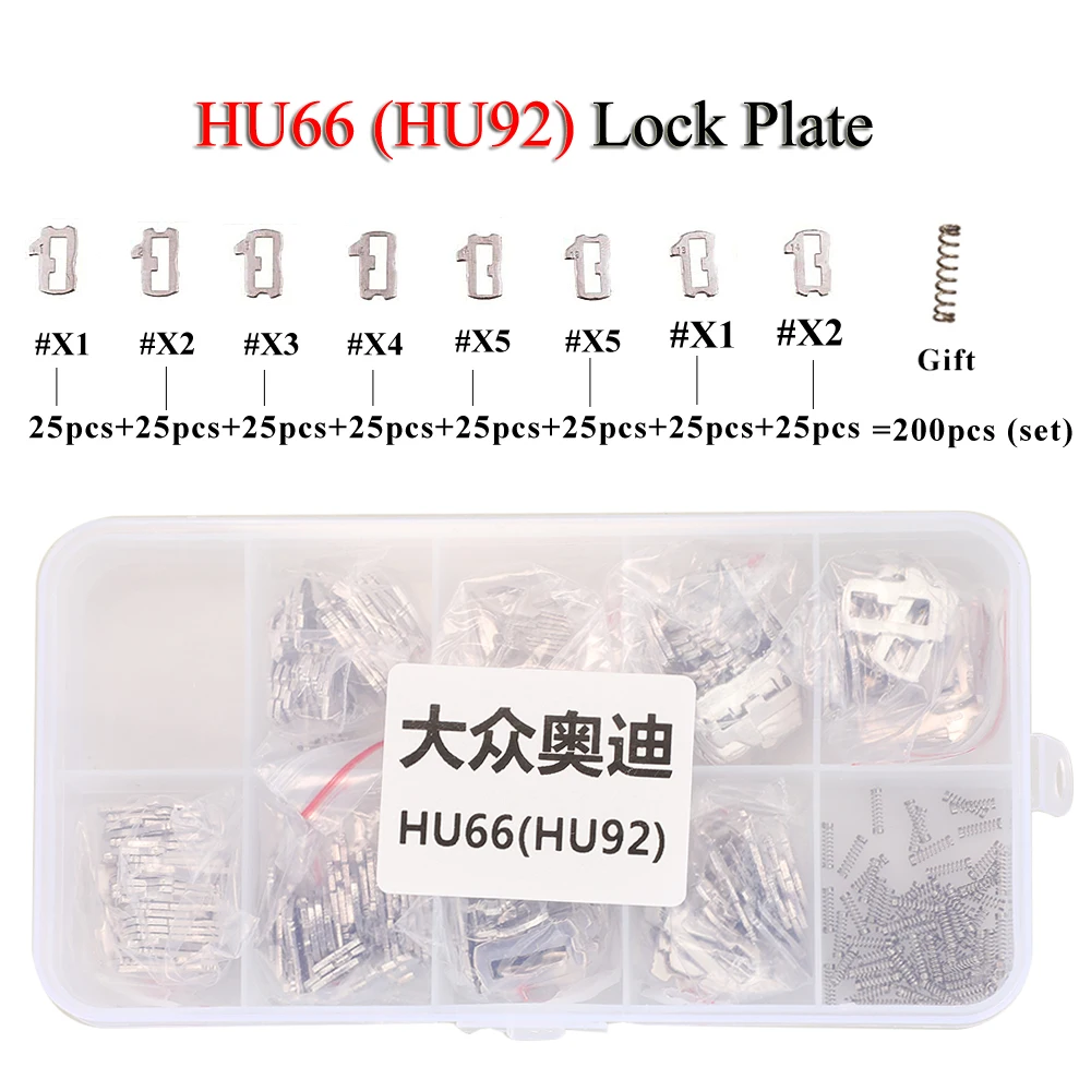 jingyuqin HU49 HU66 HU92 HU162T Lock Reed Lock Plate For VW Seat Skoda Audi BMW Car Key Lock Repair Kit Accessories With Spring