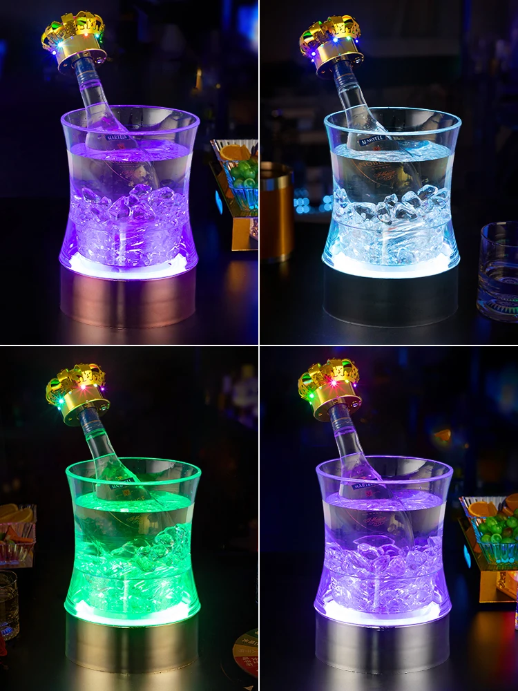 Luminous Ice Led Champagne Luminous Plastic Colorful Beer Bucket Ktv Creative Supplies Bar Accessories