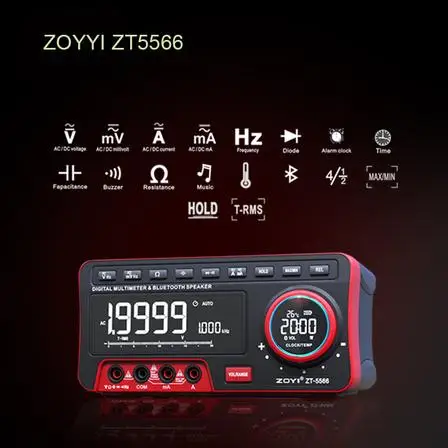 ZOYI ZT-5566 19999 Count Benchtop Digital Multimeter, Auto Range Multifunction Transistor Tester