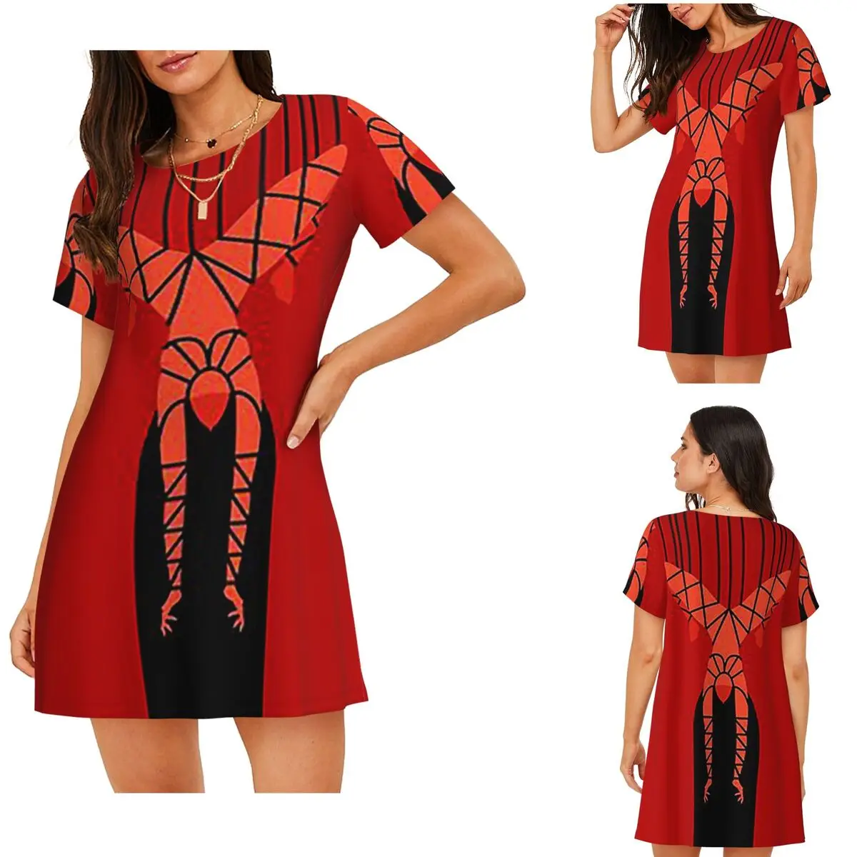 Custom Shibari Bondage Hanging Girl Short Sleeves Nightdress For Sleepshirts Women Short Sleeve Nightgowns Loose Pajama Dress