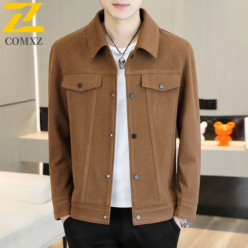 COMXZ Premium Mens Jacket Fashion ClassicTurndown Collar Adventure Comfort Coat Casual Daily Durable Spring Autumn Outerwear​
