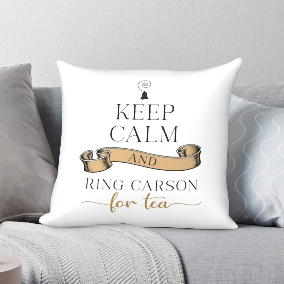 Keep Calm And Ring Carson Square Pillowcase Polyester Linen Velvet Pattern Zip Decor Throw Pillow Case Sofa Cushion Cover 45x45
