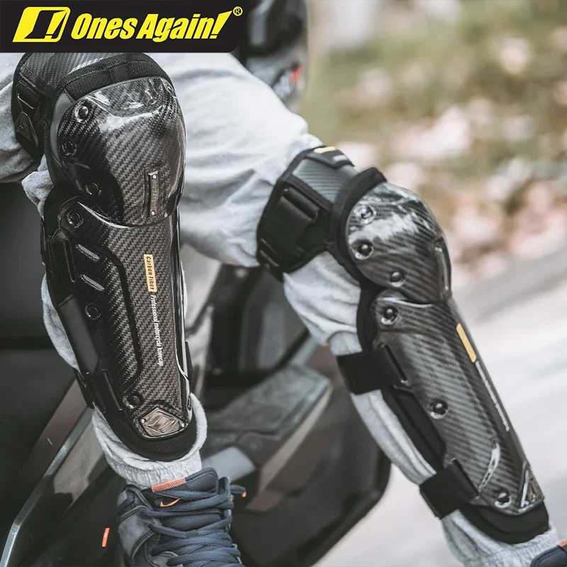 Ones Again! KP07 Motocross Knee Brace Guards Four Season Carbon Fiber Men Women Cycling Coderas Mtb Enduro Motorcycle Knee Pads