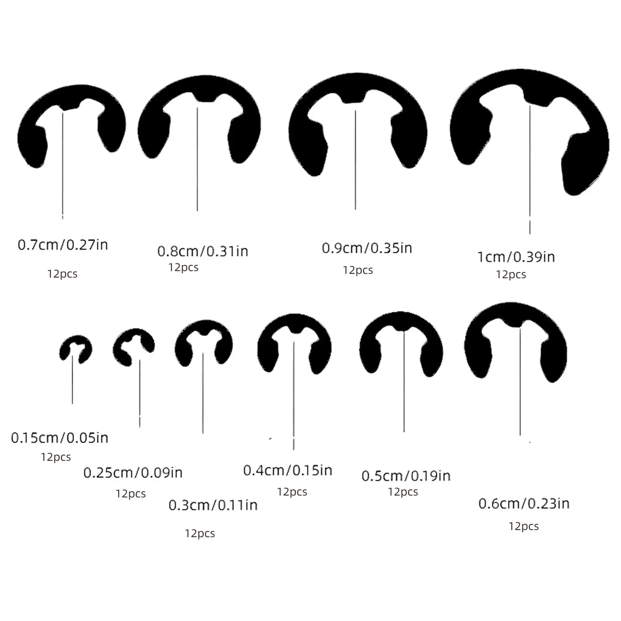 120PCS Black Stainl…