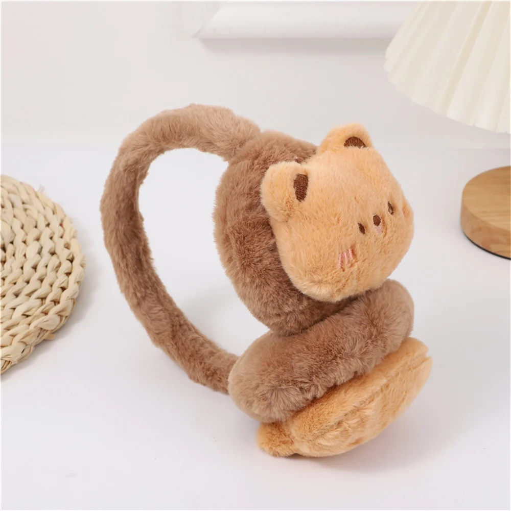 Cartoon Animal Winter Warm Earmuffs Cute Rabbit Chick Bear Frog Children Kids Warmers Ears-Muffs Soft Cashmere Fake Fur Earlaps