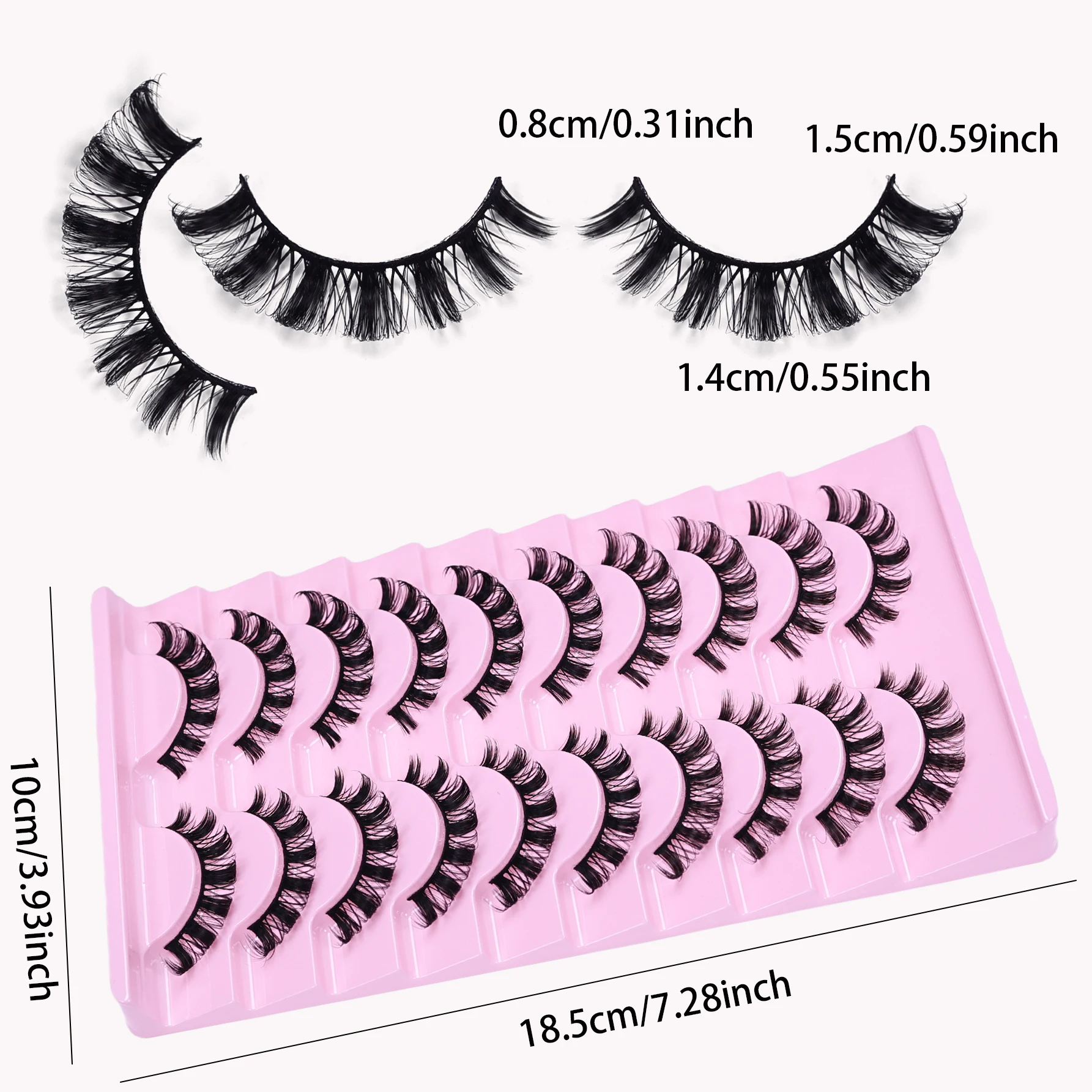 10 أزواج جلدة D حليقة 10-16 مللي متر الروسية جلدة ثلاثية الأبعاد الرموش وهمية قابلة لإعادة الاستخدام رقيق الروسية قطاع جلدة