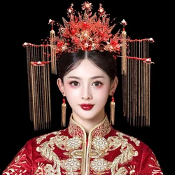 Chinese Ancient Wedding Jewelry Set Traditional Classic Bridal Headwear Tiara Chinese Ancient Wedding hanfuGirl Hair Accessories