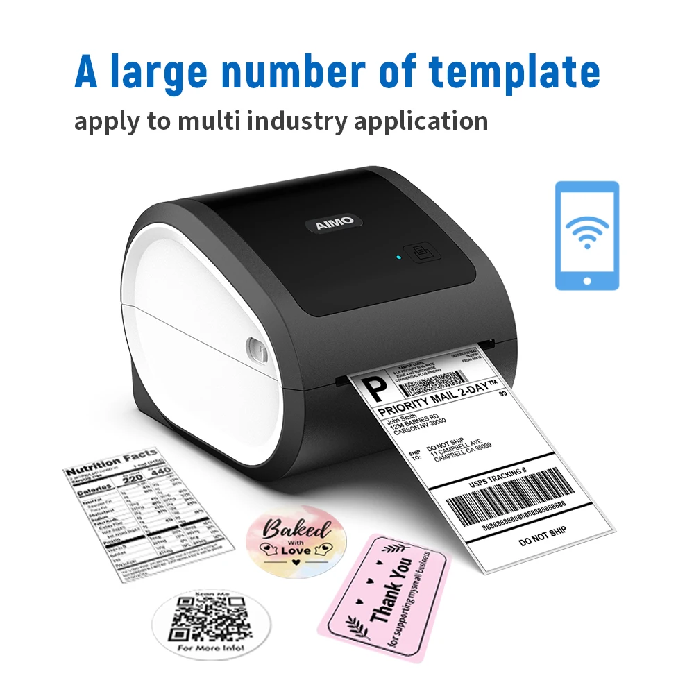 Industrial 4-inch Thermal Label Printer For E-commerce Warehousing Bulk Printing With Max 108mm Paper Size In Stock