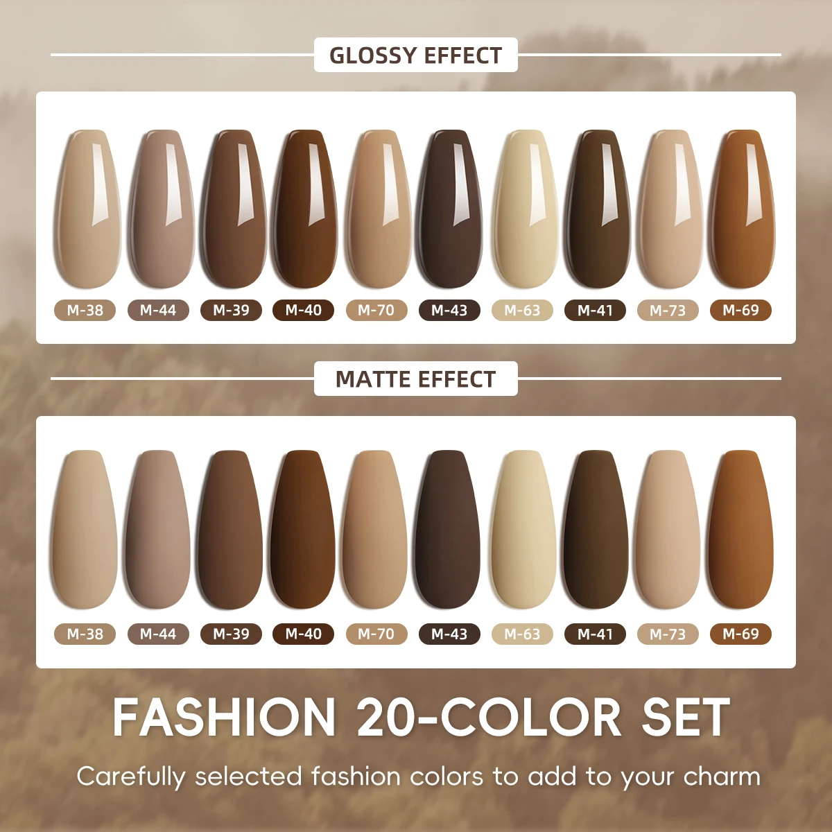 XEIJAYI 20-teiliges 15 ml hochglänzendes Gel-Nagellack-Set in mehreren Farben, Soak Off UV/LED, Formaldehyd und alkoholfrei, perfekt