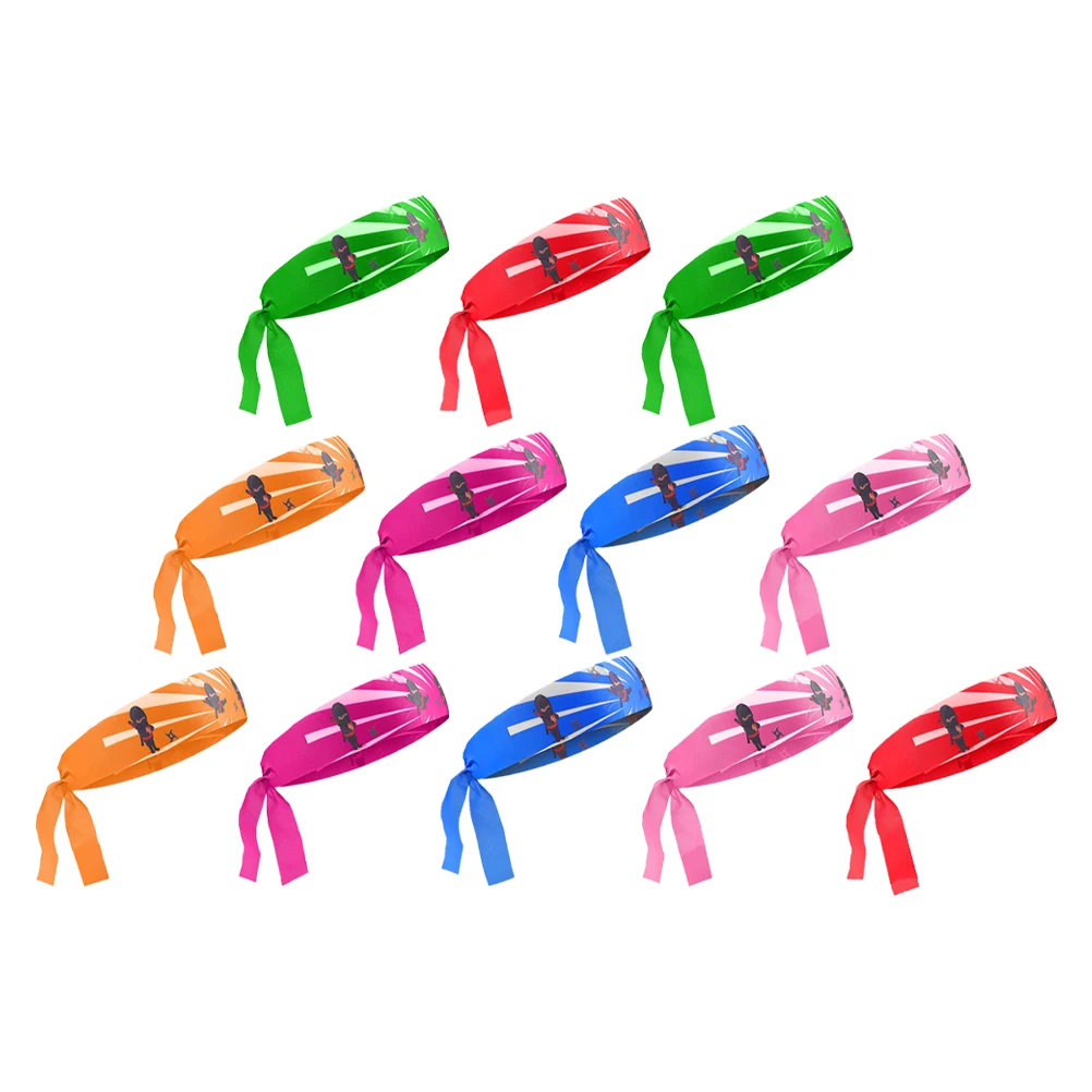 12 قطعة من عصابات رأس النينجا قابلة لإعادة الاستخدام وقابلة للتنفس للتدريب على الألعاب الرياضية مقاس واسع #1