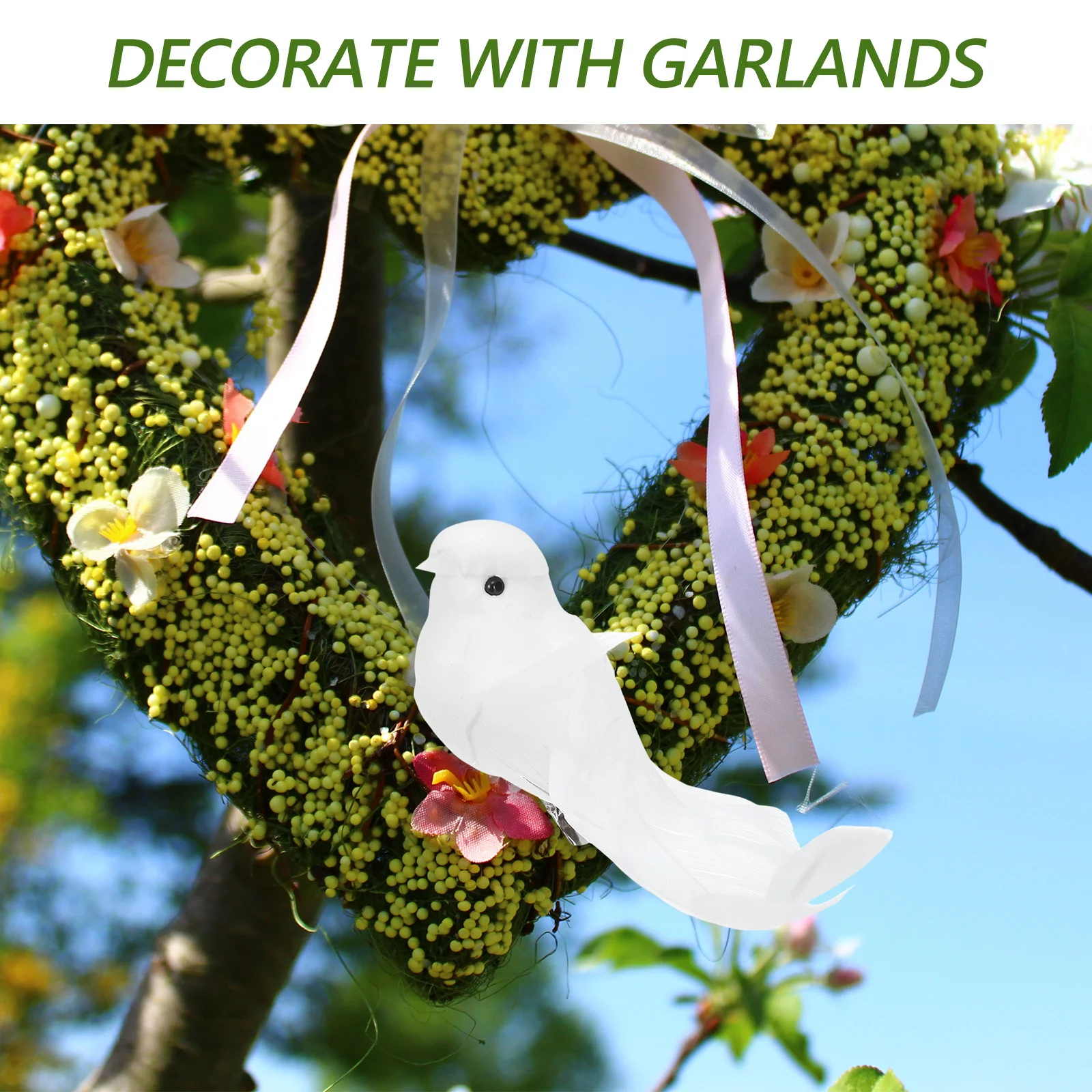 

6Pcs Realistic Artificial White Doves Foam Birds Wedding Christmas Tree Decorative Craft Ornaments Realistic Bird Ornaments