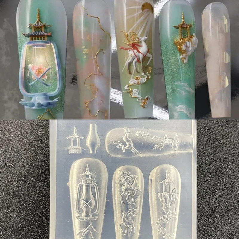 فن الأظافر DIY؛ قالب أقواس سيليكون ثلاثي الأبعاد لتصميم زهرة الورد والفراشة