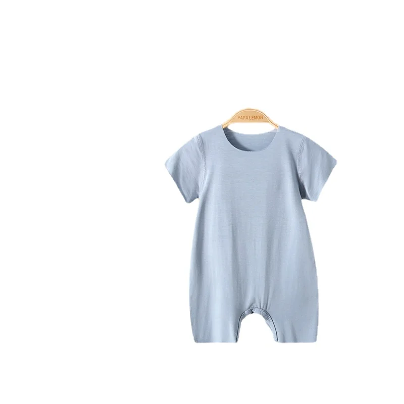 

Yy Crawling Baby Short Sleeve Rompers Modal Pullover Pajamas Ultra-Thin Summer Wear