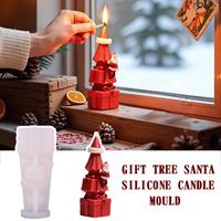 Gift Tree Santa Silicone Candle Mould 3D Santa Claus Candle Decor Plaster Crafts 2025 Mold Decor Home Resin Soap Xmas Scent O4G9