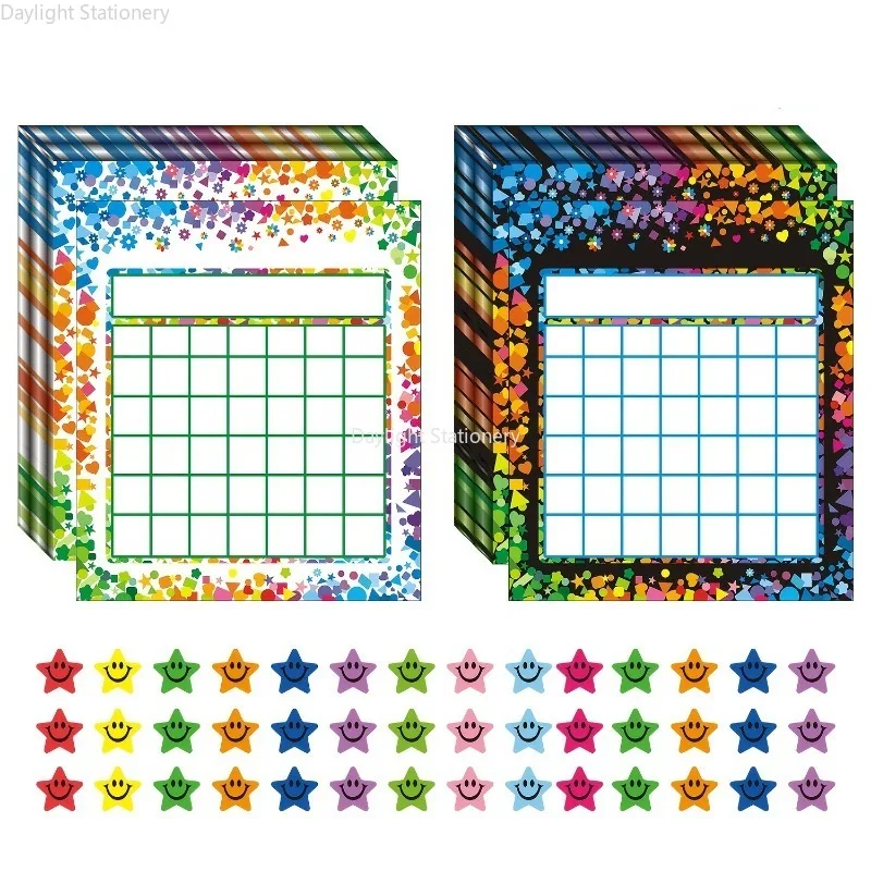 Incentive Charts For 6 Designs With  Colorful Stickers For Students Classroom Teaching Or Family Using And Early Education