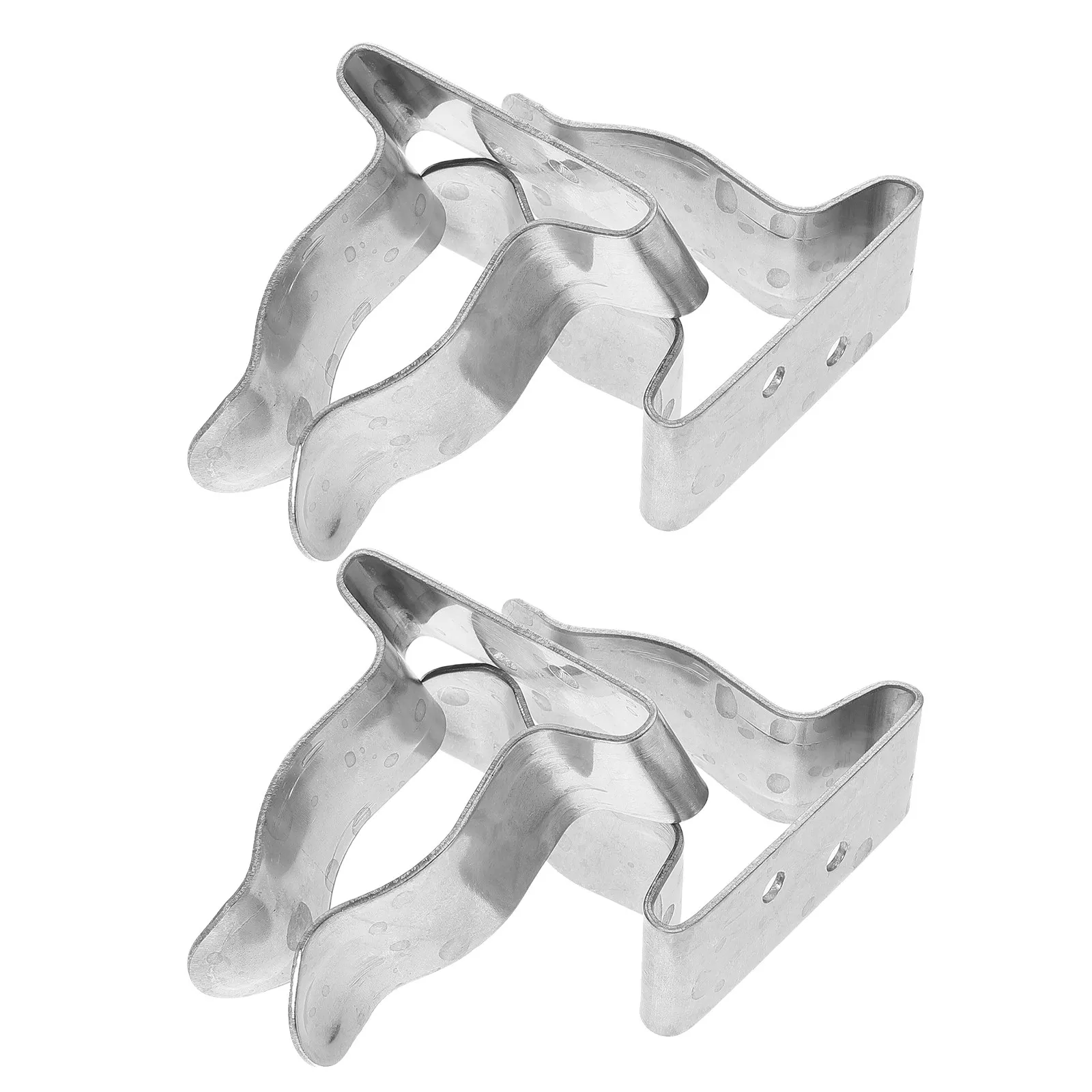 4Pcs Stainless Steel Boat Hook Spring Clamp Versatile Paddle Storage Holder Fishing Rod Organizer Clamp Marine Use