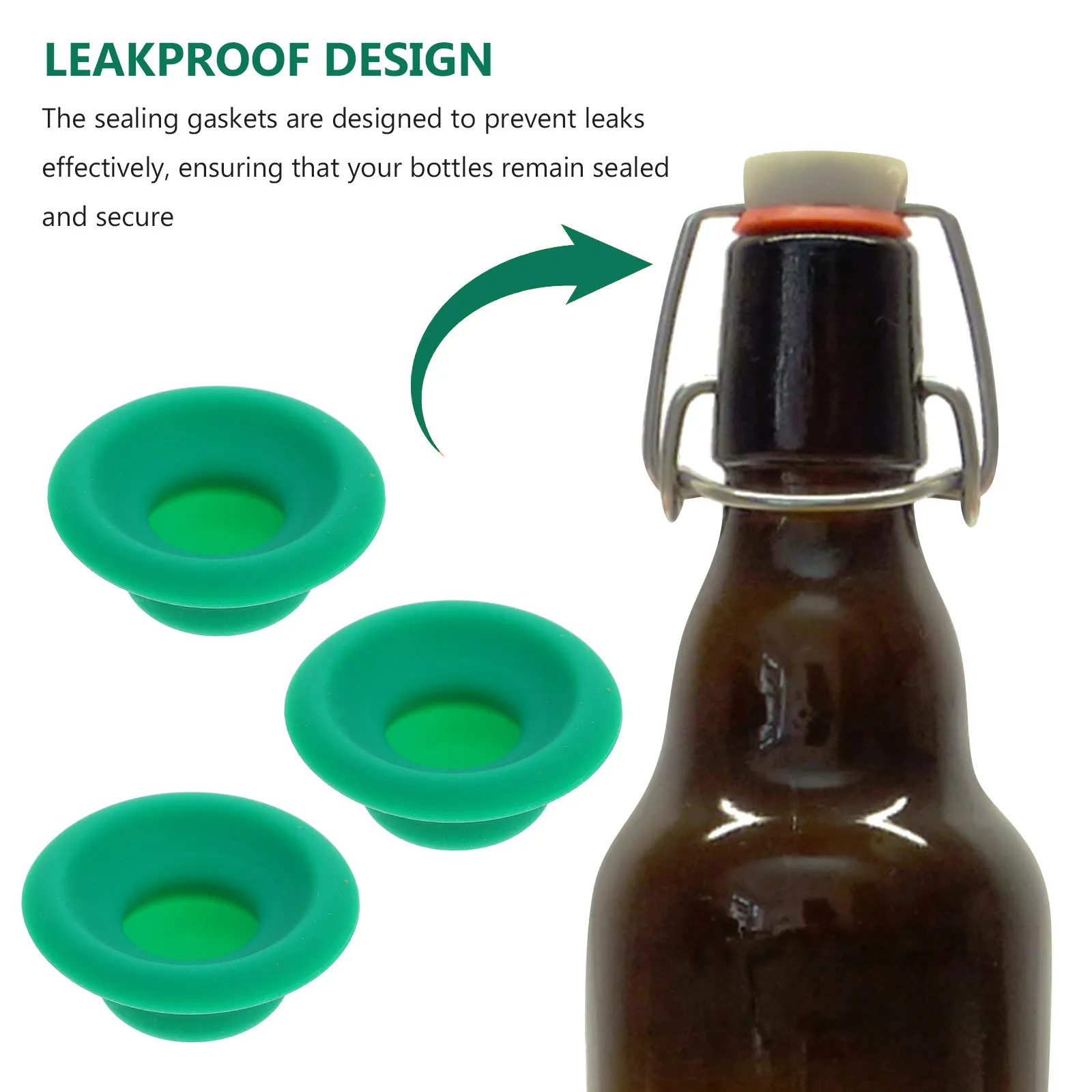 24Pcs Swing Top Bottle Gaskets Silicone Leakproof Sealing Washers for Beer Soda Enzyme Bottles Home Brew Glass Jar Cap