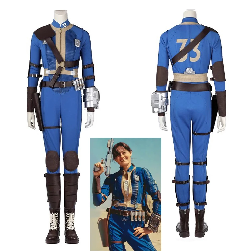 

Lucy MacLean Cosplay Costume Women Fall Cos Out Role Play Uniform The Ghoul Blue Lucy Vault 33 Survivor Suit Halloween Jumpsuit