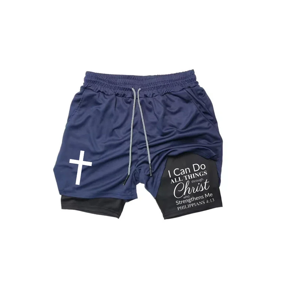 

American High-street Fashion Faux Two-piece Shorts, Breathable Mesh Fabric Suitable for Workouts and Basketball