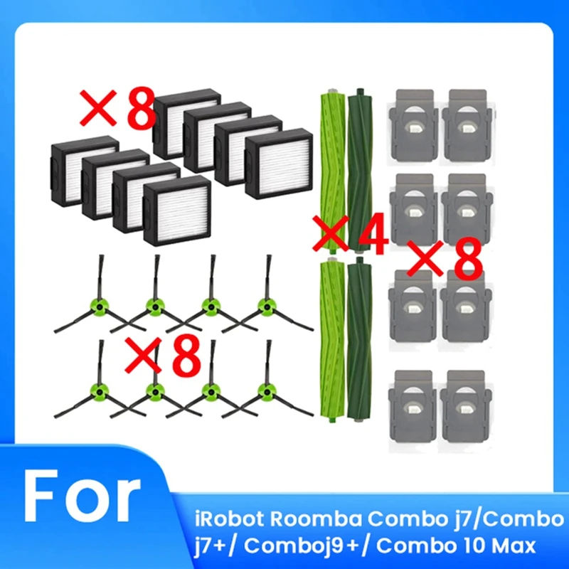 28 Pcs For Irobot Roomba Combo J7/ Combo J7+/ Comboj9+/ Combo 10 Max Robot Replacement Parts Cleaner Parts Replacement