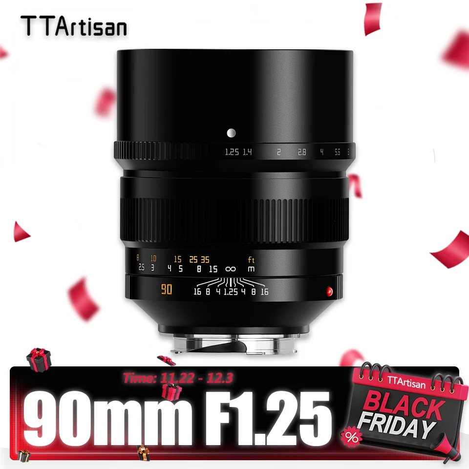 TTArtisan 90mm F1.25 Full Frame Large Aperture Prime Lens for Camera Portrait Photography Hassleblad X1D Fujifilm GFX100