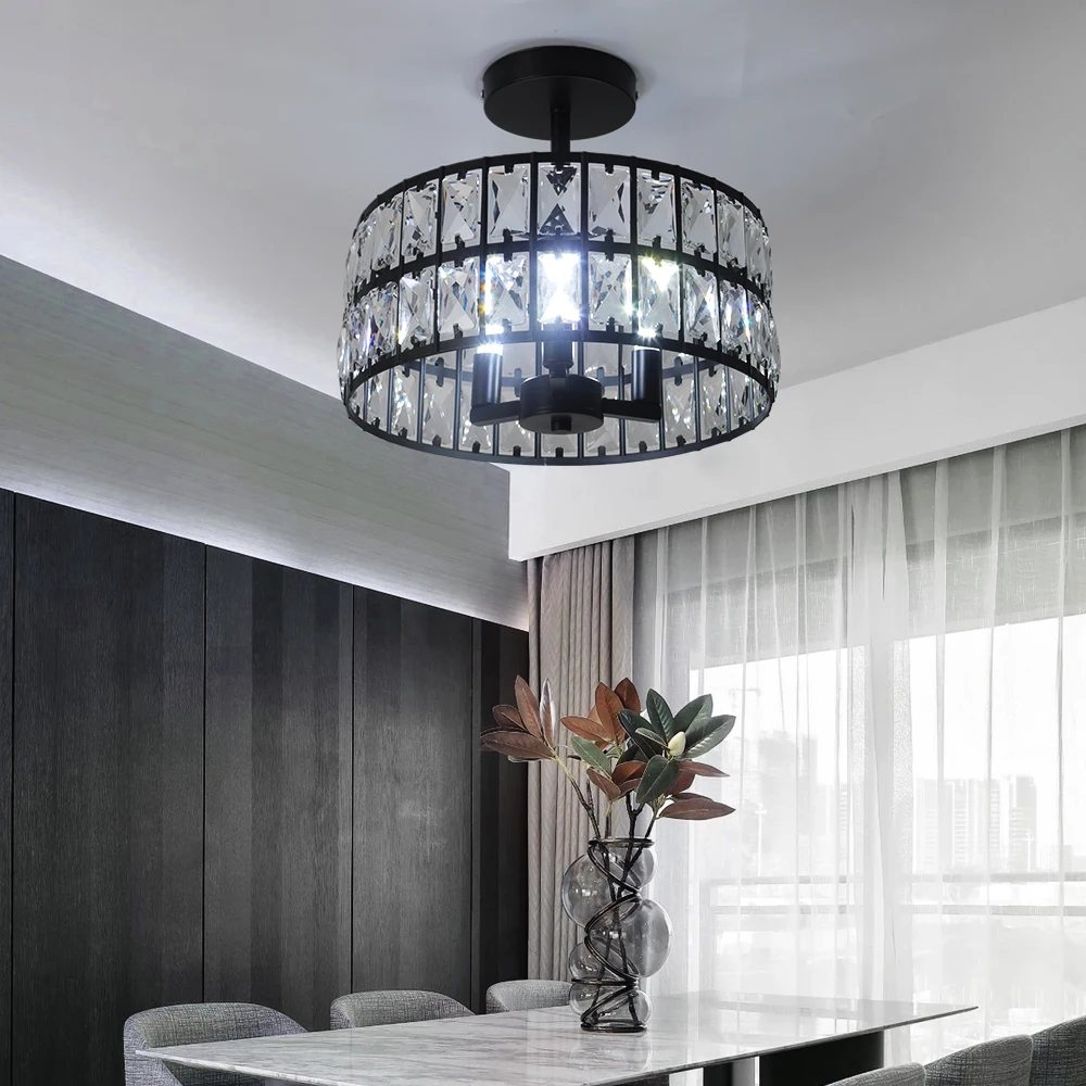 Crystal Ceiling Chandeiler Lamp Modern Indoor Lighting Pendant Light Fixtures Home Decora Led Hanging Light Living Bedroom Lamps