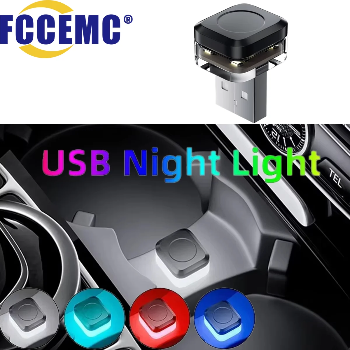 

Портативный автомобильный USB окружающий свет, мини-светодиодные декоративные атмосферные лампы для салона автомобиля, освещение для компьютера, Plug Play