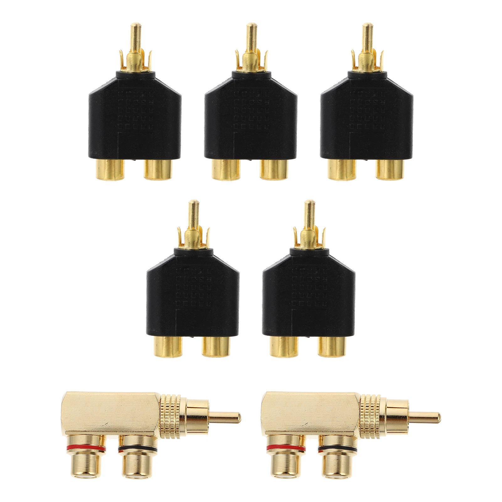 

7 Pcs/set Input Adapter Audio Plug Right Angle Male Copper 90 Degree Splitter