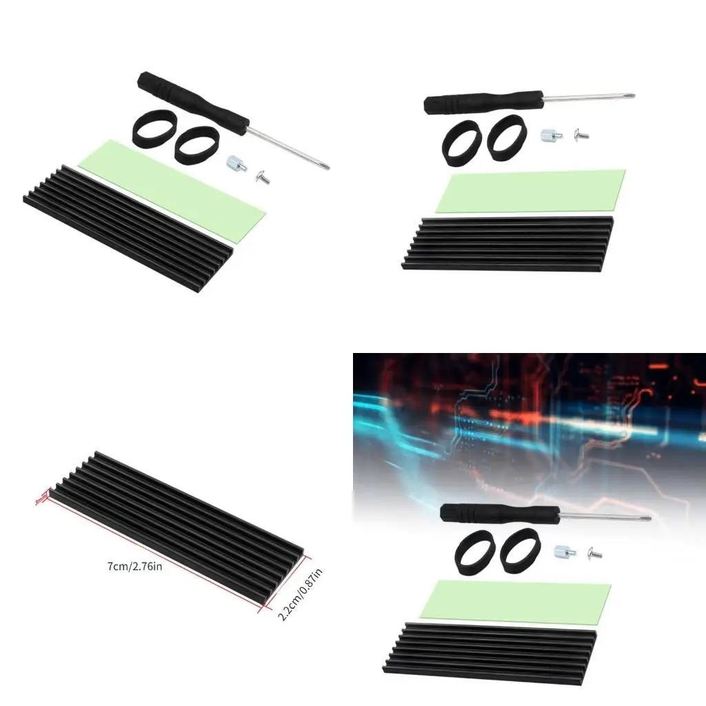 

Y1UB Aluminum Heat Sink Heatsink Efficient for NVME SSD Improve Heat Dissipation