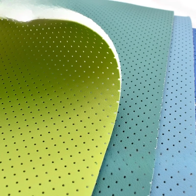 Composite Sponge Perforated PU Artificial Leather Fabric Car Interior Home Audio Video Room Breathable and Noise Reducing Cloth