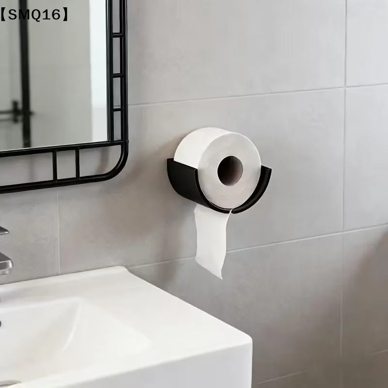 Creative Wall Mounted Waterproof Black Toilet Paper Holder Easy Install For Bathroom Decor【SMQ】