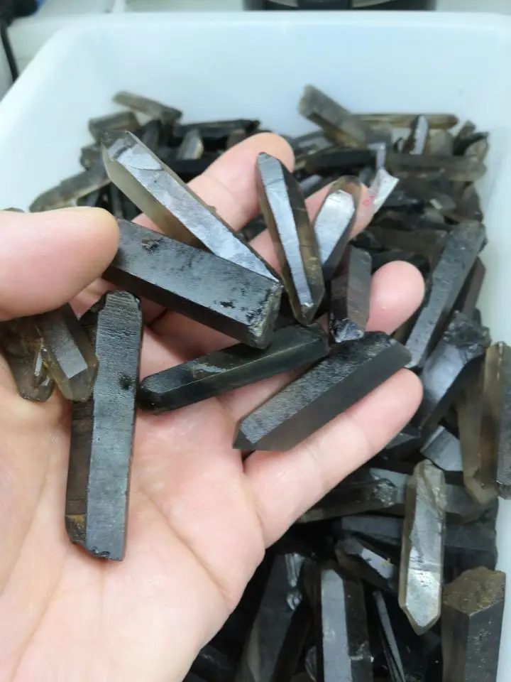 50g NATURAL Smoky Lemurian Seed Quartz Crystal Point Specimen
