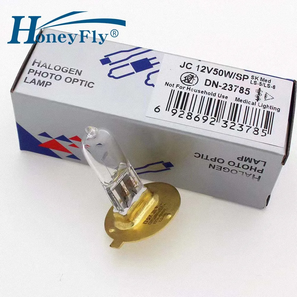 HoneyFly Microscope Bulb G6.35 12V 50W 3400K Halogen Lamp Ophthalmic Light Quartz for SK Med LS-5/LS-6  Slit Lamp