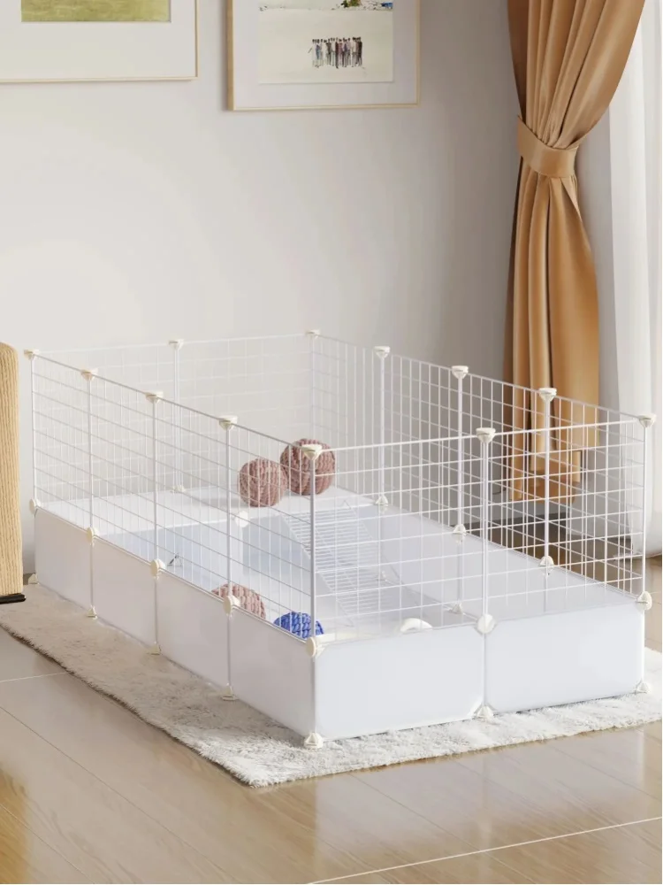 EUGAD Faltbares Haustier-Laufgitter DIY Kleiner Hundekäfig Zaun für Kaninchen Meerschweinchen mit Bodengitter für Katzen Kätzchen Hasen Igel