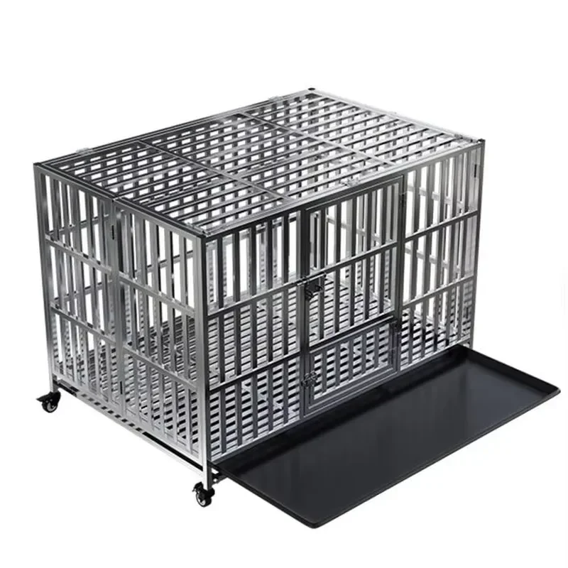 Modern Classic Foldable Dog House Stainless Steel Cage Plastic Tray Solid for Small Animals Wired Boxed Sale