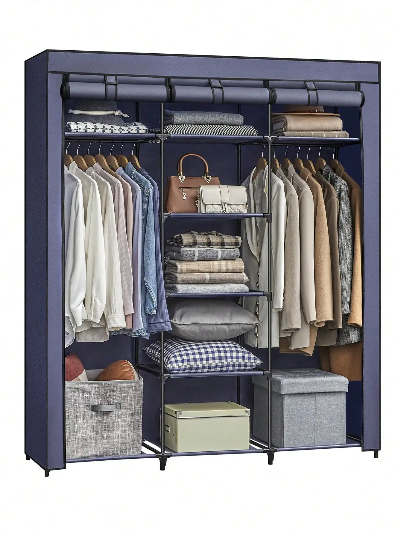 SONGMICS closet foldable wardrobe with clothes rails