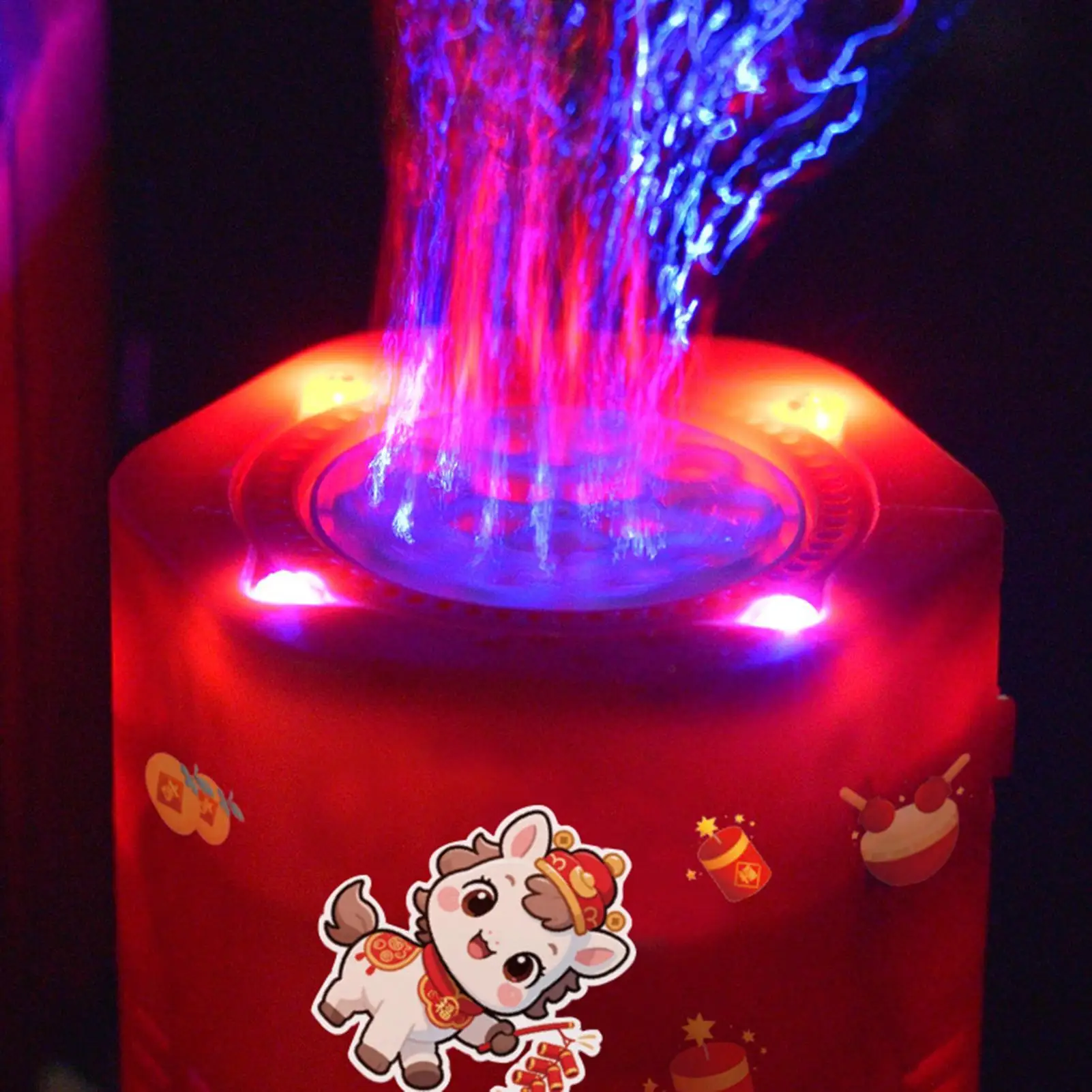 Machine à bulles pour enfants, jeux rotatifs de l'année du cheval, avec lumière, Rechargeable, automatique, pour anniversaire et noël