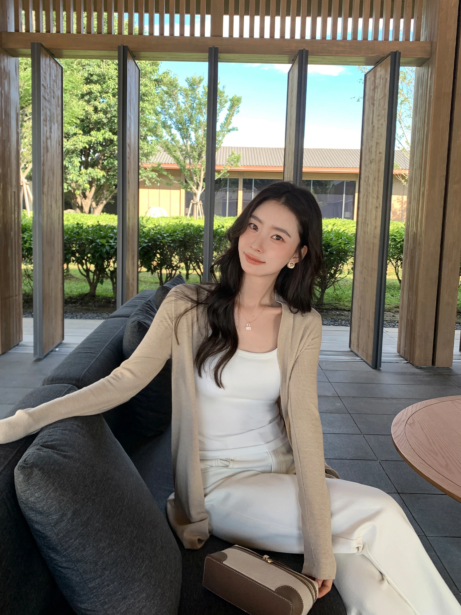 Elegant Loose Commuter Casual Knitted Sweater Women's Open Cardigan Top Comfortable Breathable Soft Fabric Fashion Style