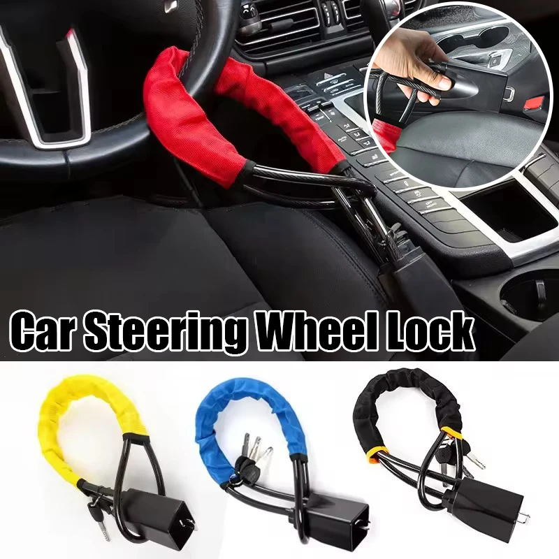 

Car Steering Wheel Anti-theft Lock, Vehicle Anti-theft Lock, Seat Belt Clip Lock, Retractable Steel Cable Lock, Steel Wire Rope