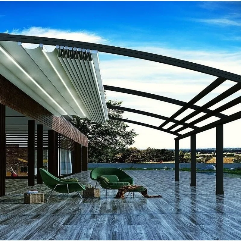 High Quality Sun Shade Waterproof Aluminium Outdoor Arches Trees Pergolas With Retractable Canopy