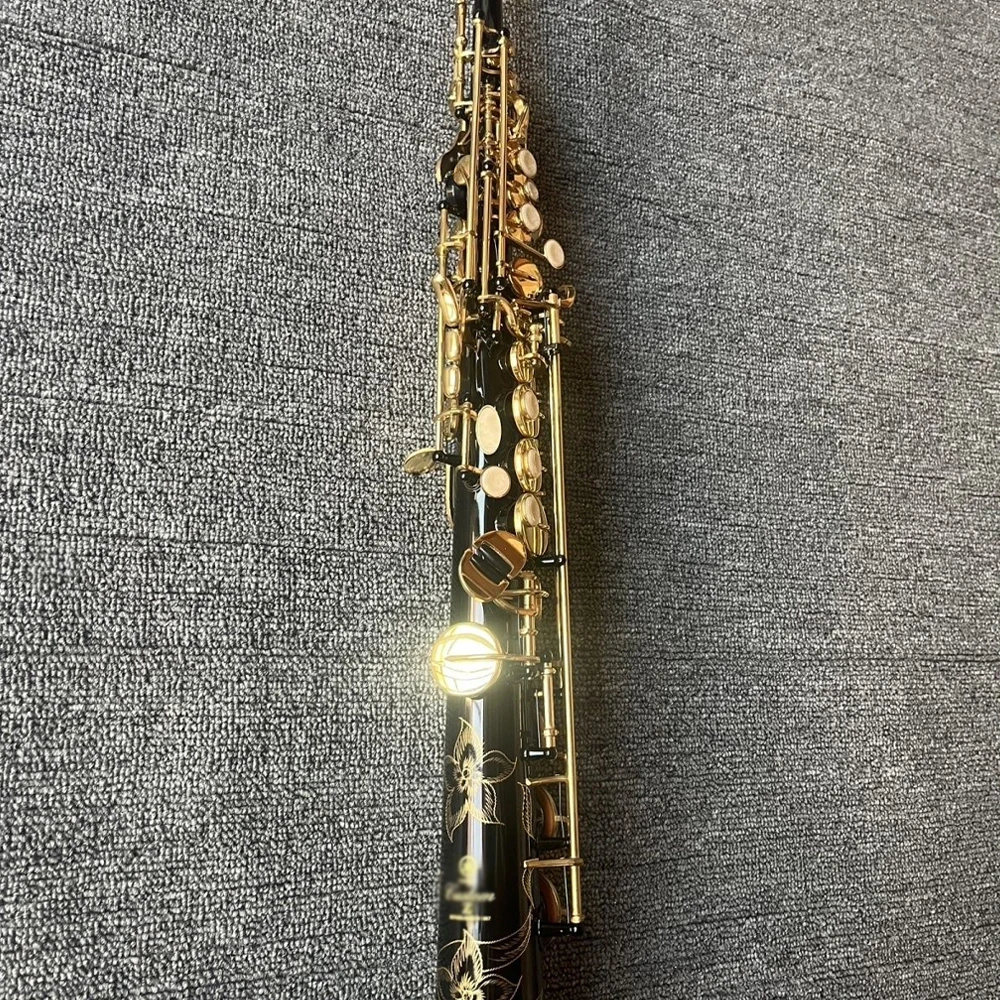 Professional Bb Japanese technology manufacturing Soprano straight saxophone 82z black lacquer gold key