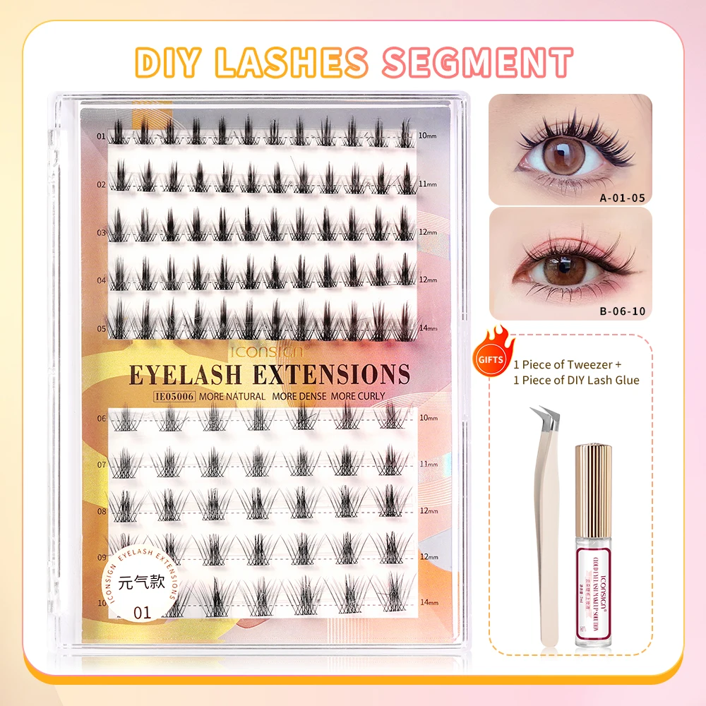 ICONSIGN New Arrivals Party False Eyelash DIY A+B Eyelashes Extension Mix And Match Makeup Grafted Eyelashes Cosplay Tools