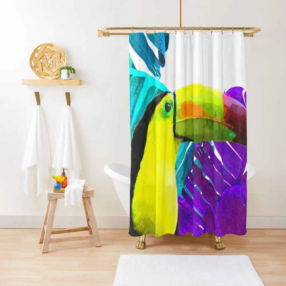 

Toucan Palm Leaves Shower Curtain Bathroom Accessory Bathroom Showers For The Bathroom Waterproof Shower And Anti-Mold Curtain