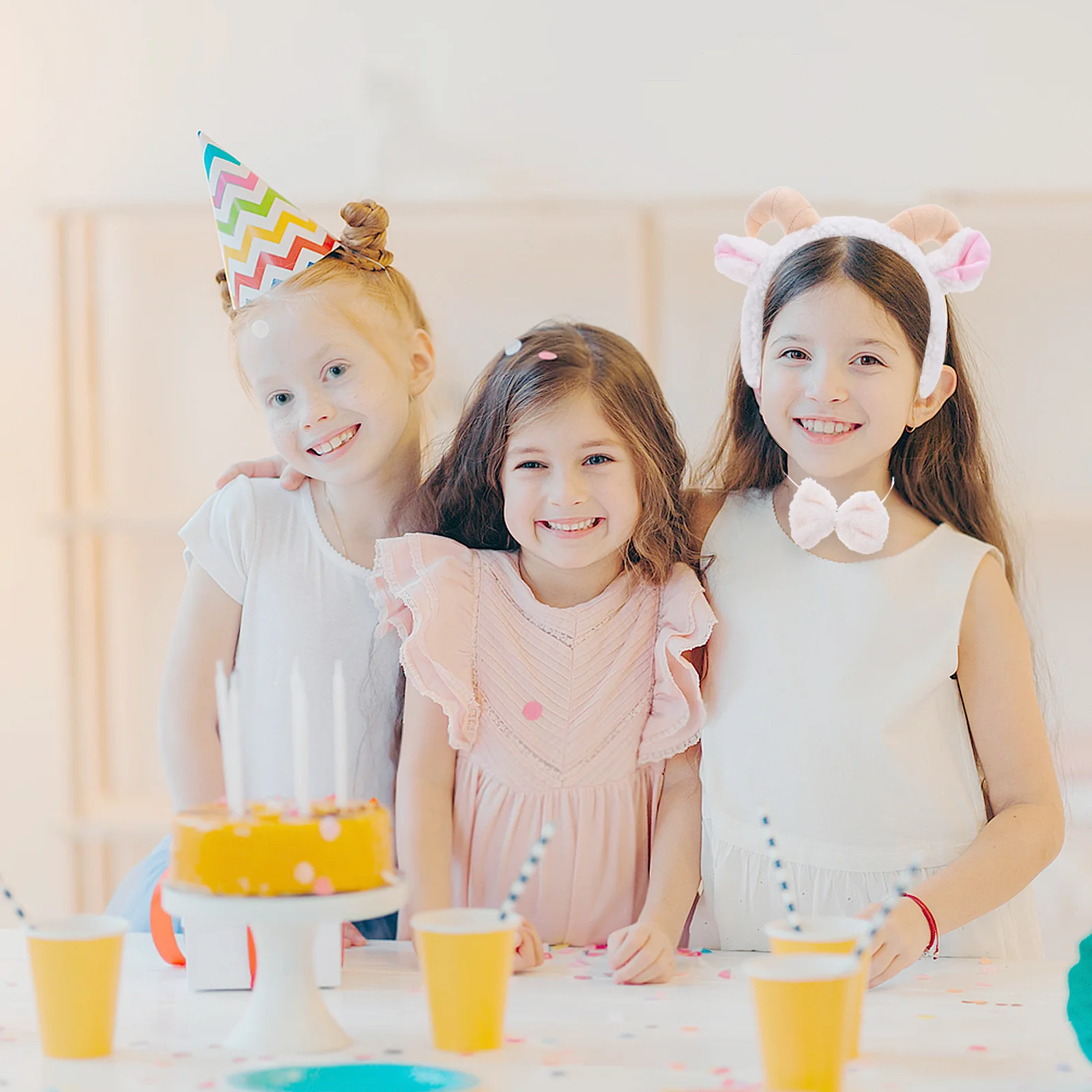 1 set di fasce per capelli e coda con orecchie di agnello, design giovanile carino per feste a tema, festival di primavera, costumi per bambini, adulti, elastici