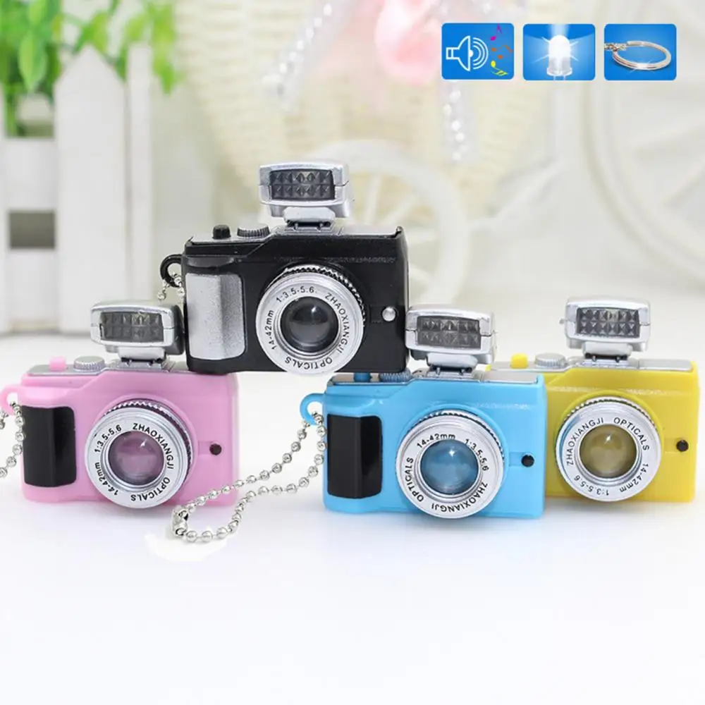 Mini Camera LED Camera Keychain With Flashlight Sound Bag Phone Pendant Camera Key Ring Party Favors Kids Gift Key Chain