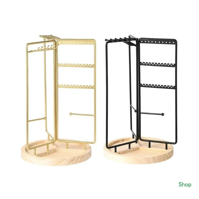 Dropship Modern Rotating Earring Stylish Jewelry Storage Rack Delicate Necklace Display Stand Rack with Base