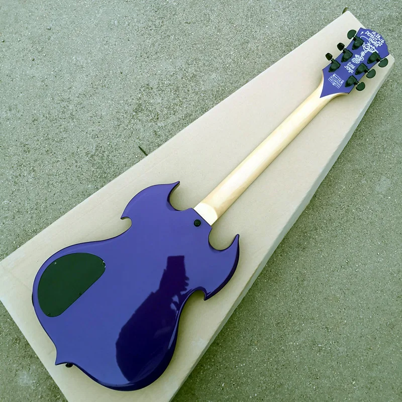 Special-Shaped Electric Guitar, Purple Painted Paint, Available in Stock, Free Shipping Can Be Customized in Any Color