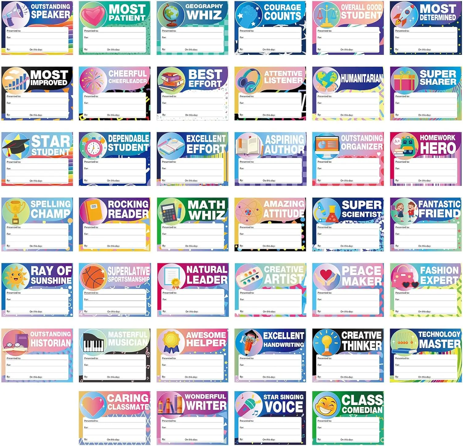

80 Pcs Student Award Certificates, End of Year Superlatives, Graduation Recognition, 7.8x5.9 Inch