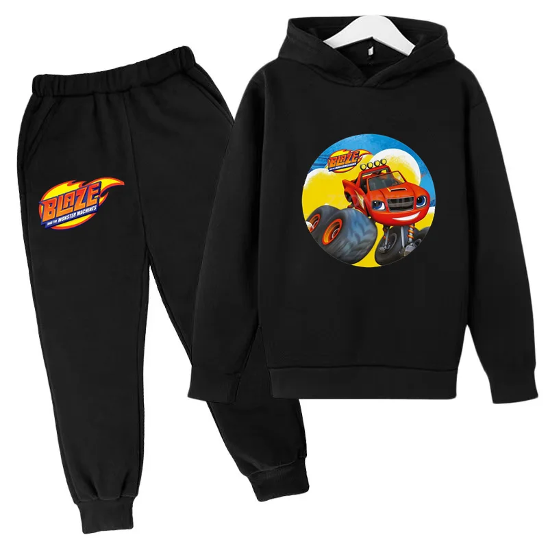 

Children's Clothing Flame Games Print Hoodie Coat 3-12 Years Boys Girls Toddler Top + Pants Fashion Sweatshirt Casual Sportswear