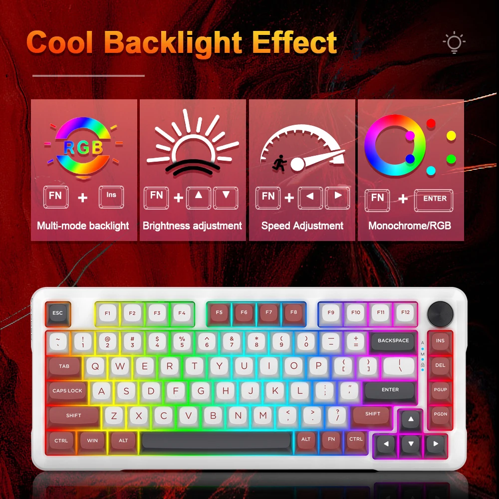 E-YOOSO Z82 USB RGB Mechanical Gaming 78% Wired Keyboard 82 Keys